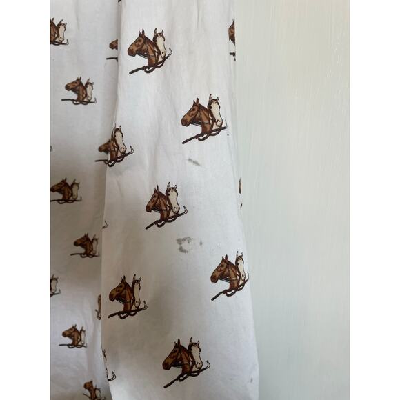 Talbots Classic Cotton Shirt Equestrian button up collar long sleeves horse XL - Picture 6 of 9